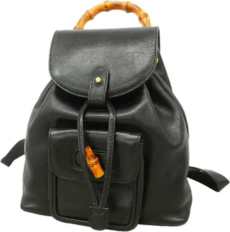 Gucci Black Leather Backpack (Pre-Owned)