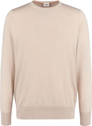 Tod's crew-neck long-sleeved sweater - men - Wool - L - Neutrals