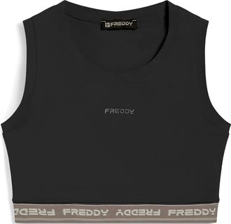 Freddy Top sportivo in heavy jersey stretch con elastico logato
