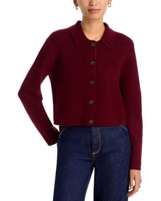 French Connection Ellie Collared Cardigan In Cabernet