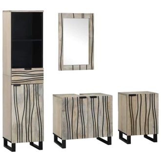 vidaXL Vidaxl - Set di mobili per il bagno 4 pcs Marrone noce 38 x 33 x 160 cm