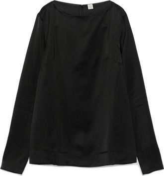 Toteme long-sleeve satin top - women - Viscose - 32 - Black