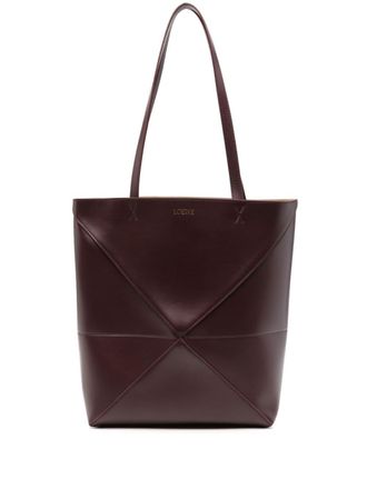 Loewe Borsa tote XL Puzzle in pelle di vitello lucida - Rosso