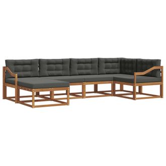 vidaXL Conjunto De Sof&aacute;s De Exterior 6 Pcs Natural Y Antracita Vidaxl