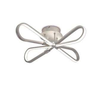 Netlighting Bucle Flush Ceiling Light 40W LED 3000K 3500lm Chrome Frosted Acrylic in Silver