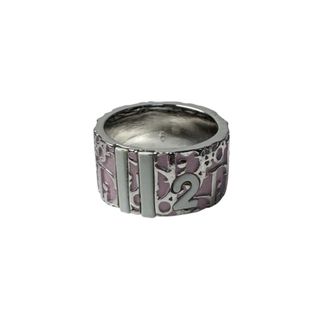 Dior Silver Pink Metal Band Ring (Pre-Owned)