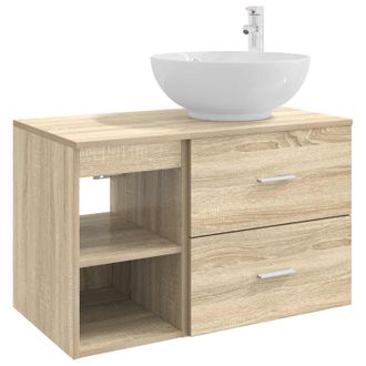 vidaXL Juego De Muebles De Ba&ntilde;o 2 Pcs Roble Sonoma Vidaxl