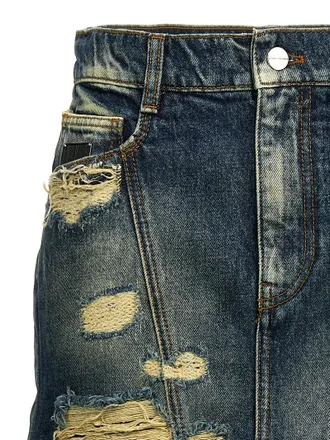 Marc Jacobs Rip and Repair Denim Skirt - Blue