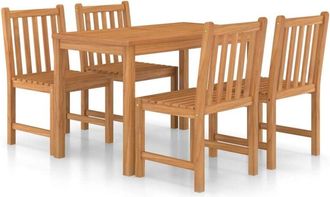 vidaXL 5 Piece Garden Dining Set 120x70 cm Solid Teak Wood vidaXL