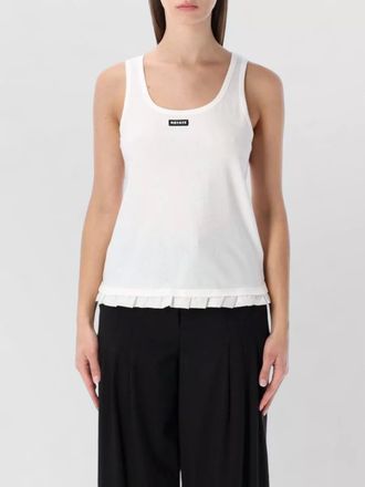 Rotate logo-print ruffled-hem tank top