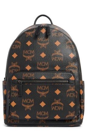 MCM Stark Coated Canvas Monogram Backpack in Black at Nordstrom Rack