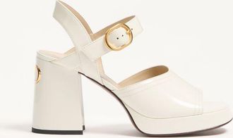 Valentino Garavani Fawcette Platform Sandal In Polished Calfskin 100Mm Wo