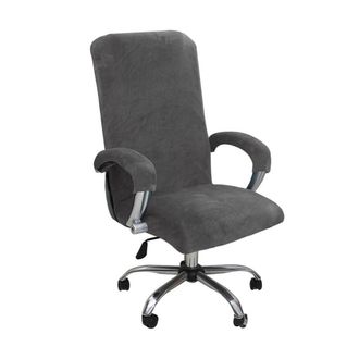 OEM Funda El&aacute;stica De Terciopelo Silver Fox Para Silla Giratoria De Oficina Con Forro Polar (gris)