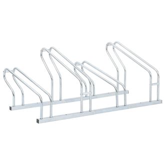 vidaXL Vidaxl - Soporte Para 4 Bicicletas Suelo Independiente Acero Galvanizado