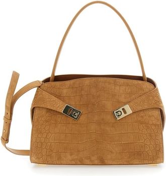 Ferragamo Hug Croco Print Suede