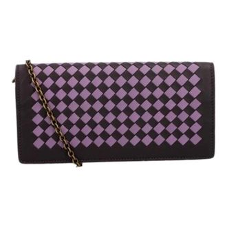 Bottega Veneta Pre-owned Clutches, female, Purple, Size: ONE SIZE Pre-owned Intrecciato Clutch Bag