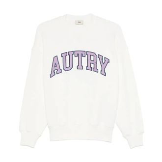 Autry Sweatshirts, male, White, Size: M Logo Cotton Sweatshirt