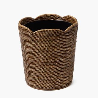 Mrs. Alice Dark Brown Rattan Waste Paper Bin at Nordstrom