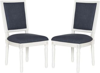 Safavieh Set de 2 sillas de comedor en madera de caucho azul marino
