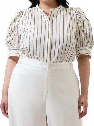 Sugarlips Kamara Stripe Top - Plus In Marshmallow