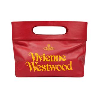 Vivienne Westwood Handbags, female, Red, Size: ONE SIZE Hand-painted Red/Yellow Clutch