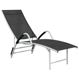 vidaXL Tumbona De Textilene Y Aluminio Negra Vidaxl
