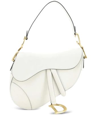 Dior Saddle Handbag Leather Medium shoulder bag - Bianco