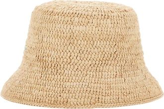 Helen Kaminski Chaturi Raffia Haakwerk Bucket Hat - unisex - Hoeden - Beige - M - Leer - Accessoires