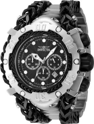 Invicta Gladiator 48185 Heren Horloge - Quartz Uurwerk - Roestvrij Staal met zwarte Wijzerplaat - 58mm