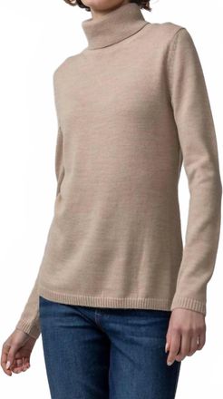 Alicia Adams Alpaca Keaton Turtleneck Sweater In Beige