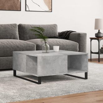 vidaXL Vidaxl - Mesa De Centro Madera Contrachapada Gris Hormig&oacute;n 80x80x36,5 Cm