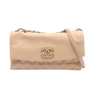 Chanel Pre-owned Matelasse Lambskin Shoulder Bag - Dames - Pre-owned - Beige - Maat: ONE Size Leer
