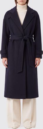 Pinko Cappotto lungo a vestaglia in lana con cintura e collo a revers