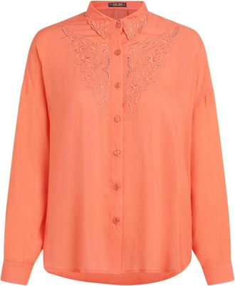 King Louie Dames, Blouses & Shirts, Oranje, Maat: XL Viscose