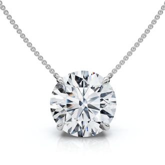 Pompeii3 4Ct Diamond Solitaire Pendant 14k Gold 18 Necklace Lab Grown Certified