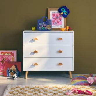 Sweeek C&oacute;moda infantill, 3 cajones, blanco