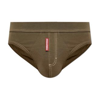 Dsquared2 Bottoms, male, Brown, Size: 2XL Cotton Briefs With Logo