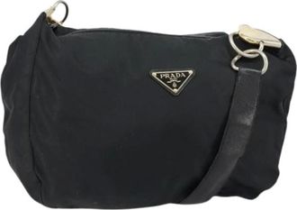 Prada Pre-owned Shoulder Bags, female, Black, Size: ONE SIZE Pre-owned Nylon Shoulder Bag