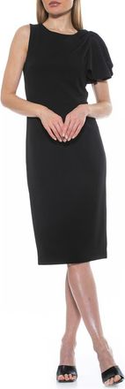 Alexia Admor Draped Sheath Midi Dress in Black at Nordstrom Rack, Size X-Small