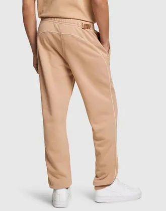 Nike Mens Swoosh Joggers Beige Cotton Polyester
