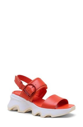 Sorel Kinetic Impact Wedge Slide Sandal in Crimson Fire/Honey White at Nordstrom, Size 7.5
