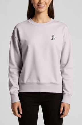 Dalix Heartly Ghost Relaxed Fleece Crewneck Sweatshirt in Orchid at Nordstrom, Size Xx-Large