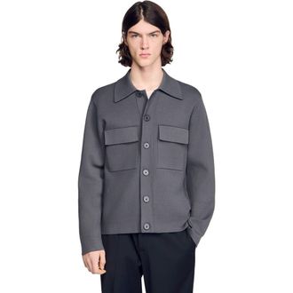 Sandro Milano knit jacket in Dark Grey at Nordstrom, Size Xx-Large