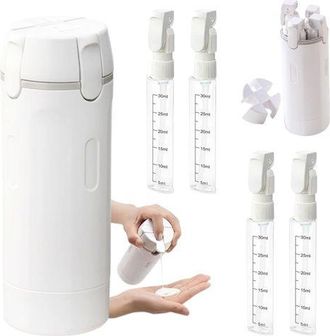 OEM Botellas Dispensadoras De Viaje Recargables 4 En 1, Reutilizables Y Rellenables, Envases Con El Tama&ntilde;o Ideal Para Champ&uacute;, Crema, Acondicionador Y Prod