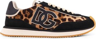 Dolce & Gabbana Schoenen, Dames, Veelkleurig, 40 EU, Su&egrave;de, Su&egrave;de Sneakers met Dierenprint