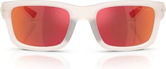 Prada 54mm Mirrored Irregular Sunglasses in Crystal/brown Orange at Nordstrom