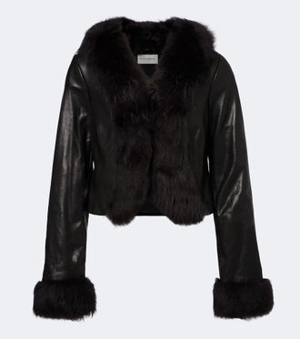 Nour Hammour Giacca Sofie in pelle con shearling