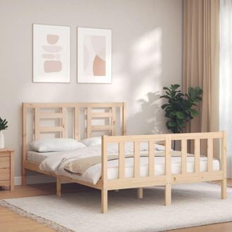 vidaXL Estructura De Cama De Matrimonio Con Cabecero Madera Maciza Vidaxl