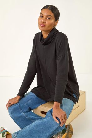 Roman Cowl Neck Snit Top