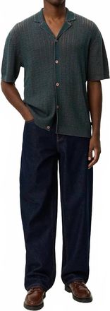 Les Deux Evan Knitted Shirt In Sea Moss Green